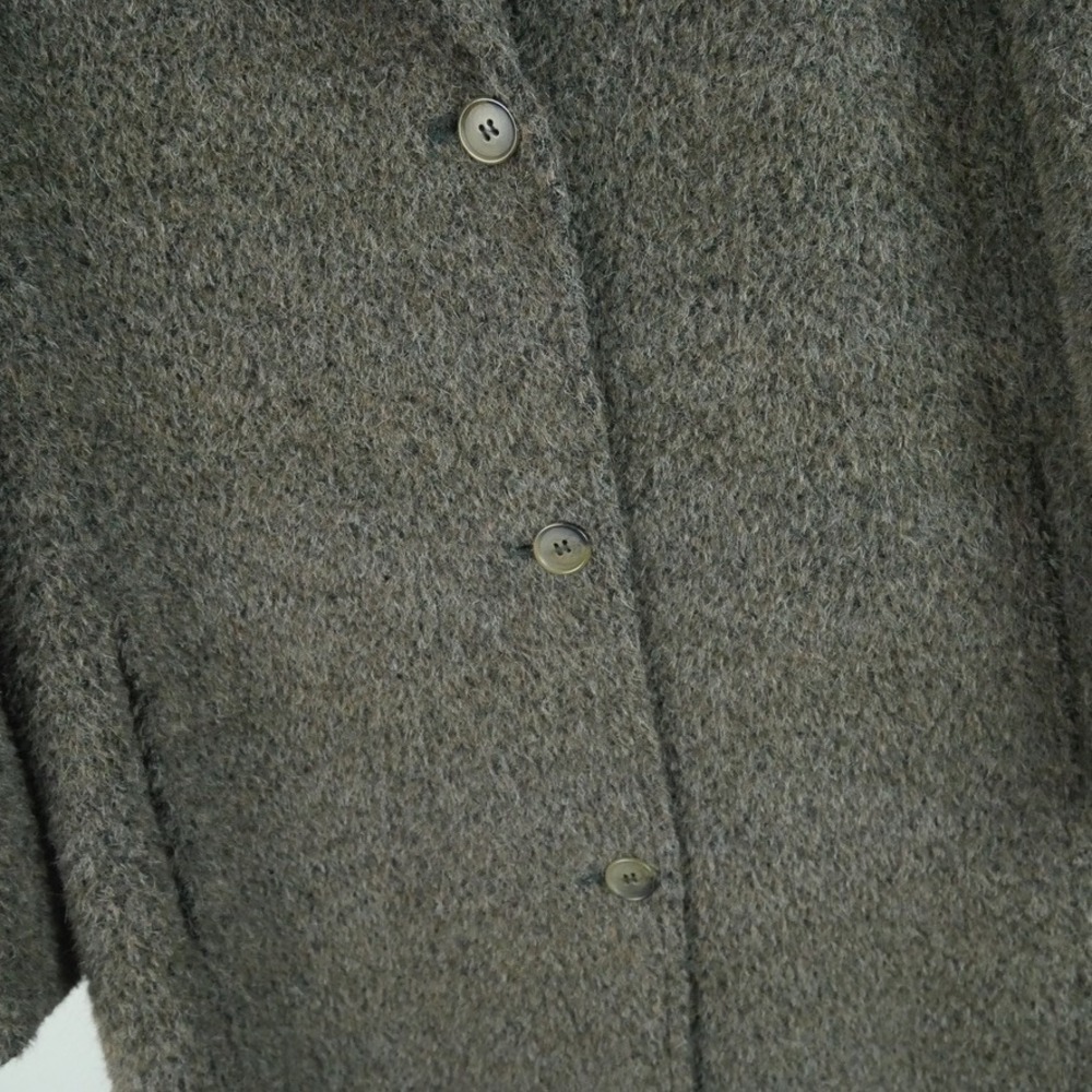 Vintage Alpaca Wool Blend Long Coat Brown Grey Overcoat 12 Quiet Luxury Minimal - Picture 5 of 16
